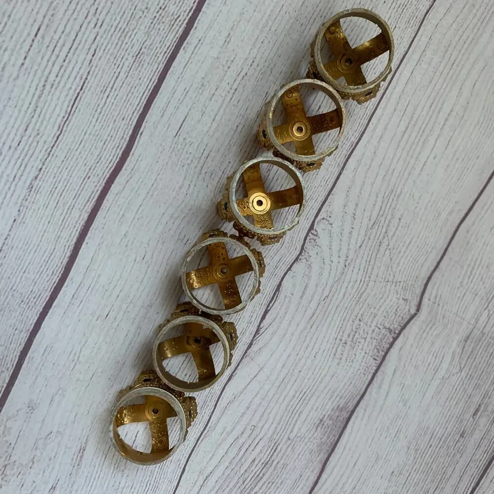 Vintage Wilton Gold King Crown Cake Toppers Set of 6 Cupcake Candle Holders